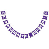 おめでとうグラッドパープルとホワイト バンティングフラッグ (全)