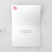 おめでとうグラッドピンクバナーフォイルカード 箔グリーティングカード (内側レイダウン)