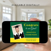 おめでとうグラッドフォトグリーンイエロー2025卒業 案内状