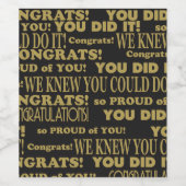 おめでとうグラッドブラックと金ゴールド ワインラベル (シングルラベル)