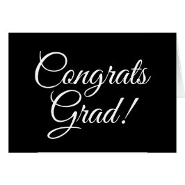 おめでとうグラッドブラックエレガントスクリプトクラス年次カード