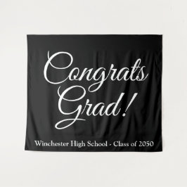 おめでとうグラッドブラックスクリプトクラス卒業 タペストリー