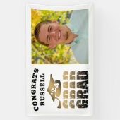 おめでとうグラッドブラック金ゴールドタイポグラフィ写真 横断幕 (縦)