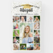 おめでとうグラッドブラック金ゴールド15フォトコラージスクリプト 横断幕 (縦)