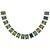 おめでとうグラッドブルーと金ゴールド バンティングフラッグ (全)