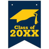 おめでとうグラッドブルーと金ゴールド バンティングフラッグ (第1の旗)