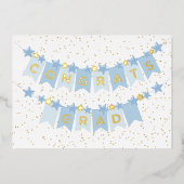 おめでとうグラッドブルーフォイルカード 箔シーズンカード (正面)