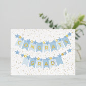 おめでとうグラッドブルーフォイルカード 箔シーズンカード (立ち正面)