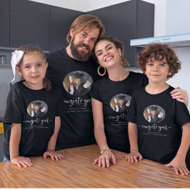 おめでとうグラッドホワイトスクリプト写真卒業 Tシャツ