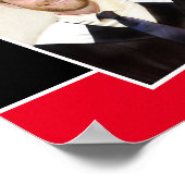 おめでとうグラッド写真名金ゴールド白黒赤 ポスター (角)