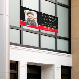 おめでとうグラッド写真名金ゴールド白黒赤 横断幕