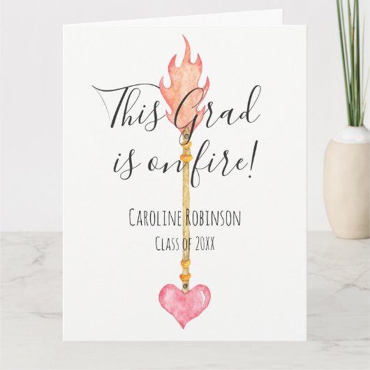 おめでとうグラッモダンクエレガントハート矢印 カード (正面)