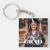 おめでとうグラモダンドシンプルカスタム写真 キーホルダー (正面)