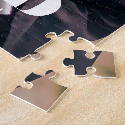 おめでとうグラモダンドシンプルカスタム写真 ジグソーパズル (側面)