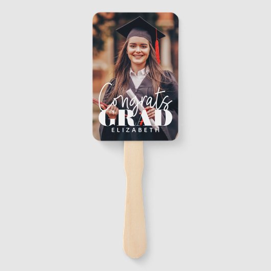 おめでとうグラモダンドシンプルカスタム写真 ハンドファン (裏面)