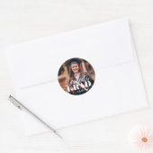 おめでとうグラモダンドシンプルカスタム写真 ラウンドシール (封筒)