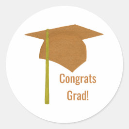 おめでとうグラードオレンジキャップイエロータッセル卒業 ラウンドシール