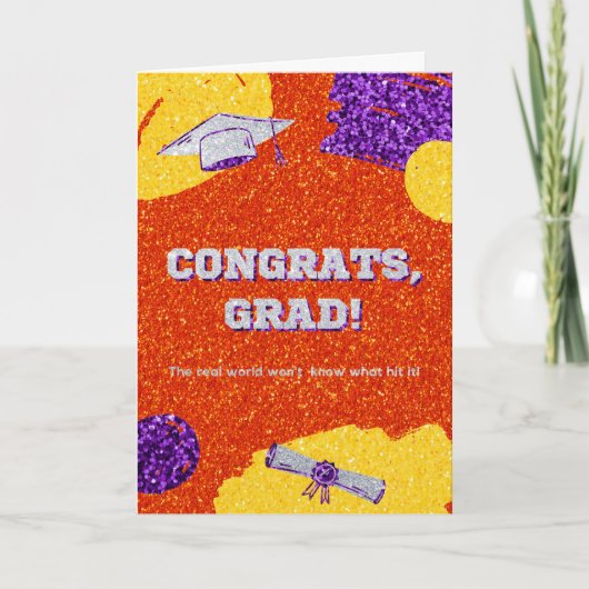 おめでとうグラードグリッター卒業 カード (正面)