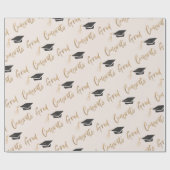 おめでとうグラードゴールドフォイル卒業キャップとタッセル ラッピングペーパー (フラット)