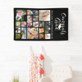 おめでとうグラードスクリプトタイポグラフィ17フォトコラージュ 横断幕 (インサイチュ)