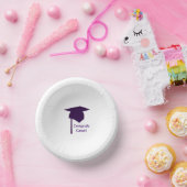 おめでとうグラードパープル卒業キャップ紙ボウル ペーパーボウル (パーティー)