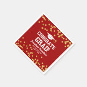 おめでとうグラードレッド金ゴールド紙吹雪グラードパーティーナプキンス スタンダードカクテルナプキン (角)