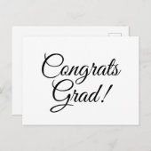 おめでとうグラード白黒カスタムスクリプエレガントト ポストカード (正面/裏面)