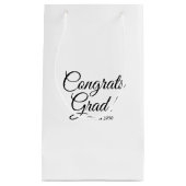 おめでとうグラード白黒カスタムスクリプトクラス年 スモールペーパーバッグ (正面)