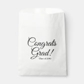 おめでとうグラード白黒カスタムスクリプトクラス年 フェイバーバッグ (正面)