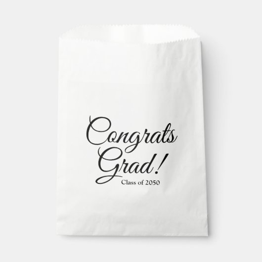 おめでとうグラード白黒カスタムスクリプトクラス年 フェイバーバッグ (正面)