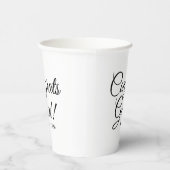 おめでとうグラード白黒カスタムスクリプトクラス年 紙コップ (右)