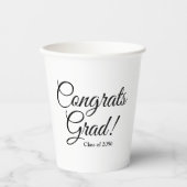 おめでとうグラード白黒カスタムスクリプトクラス年 紙コップ (正面)