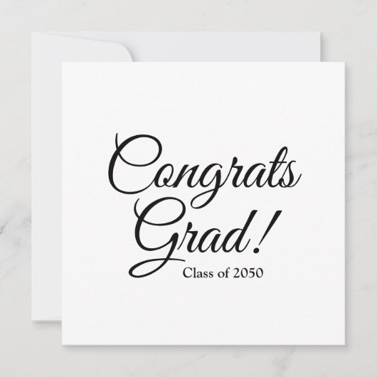 おめでとうグラード白黒カスタムスクリプト卒業 カード (正面)