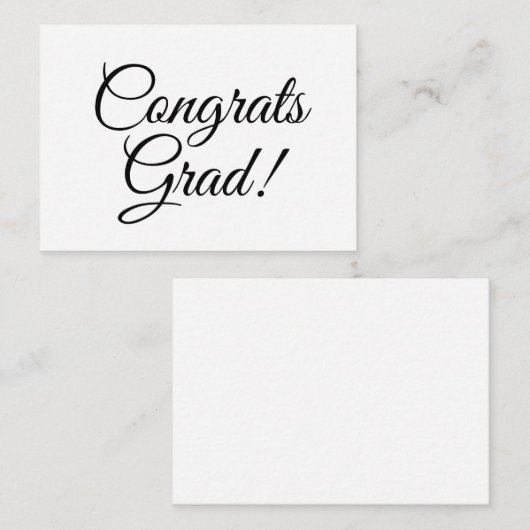 おめでとうグラード白黒カスタムスクリプト文字 ノートカード (正面/裏面)