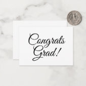 おめでとうグラード白黒カスタムスクリプト文字 ノートカード (正面/裏面インサイチュ)