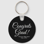 おめでとうグラード白黒カスタム学校の学年 キーホルダー (正面)