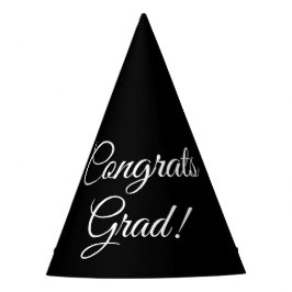おめでとうグラード白黒シンプルスクリプエレガントト パーティーハット