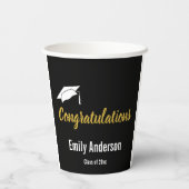 おめでとうグラード白黒金ゴールド卒業 紙コップ (裏面)
