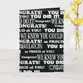 おめでとうグラード白黒 カード (黄色い花)