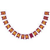 おめでとうグラード金ゴールドオンマルーン バンティングフラッグ (全)