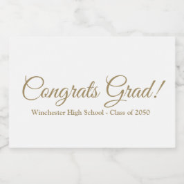 おめでとうグラード金ゴールドカスタムスクリプト文字クラス年 フードラベル