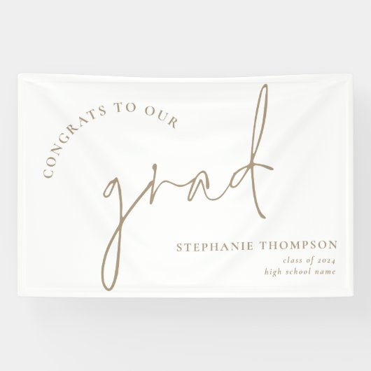 おめでとうグラード金ゴールドスクリプトの卒業発表 横断幕 (横)