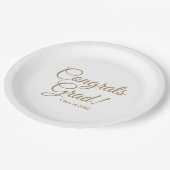 おめでとうグラード金ゴールドスクリプトクラスエレガント年 ペーパープレート (アングル)