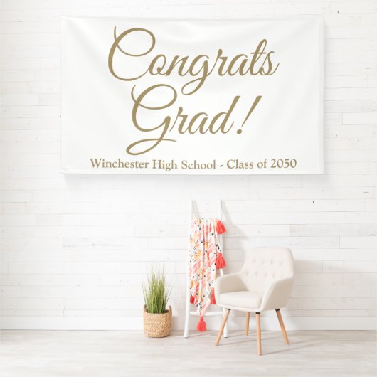 おめでとうグラード金ゴールドスクリプトクラスエレガント年 横断幕 (インサイチュ)