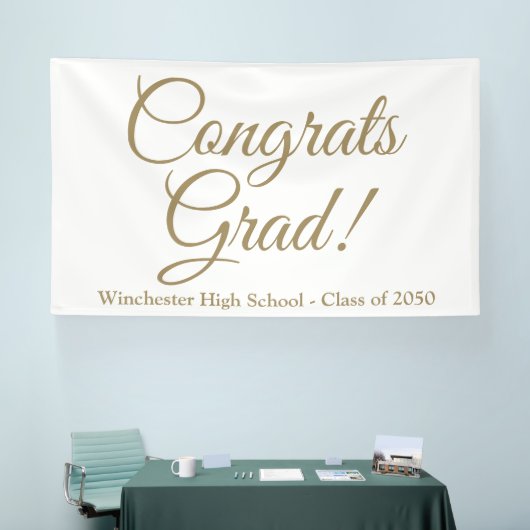 おめでとうグラード金ゴールドスクリプトクラスエレガント年 横断幕 (トレードショー)