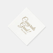 おめでとうグラード金ゴールドスクリプトクラス年エレガントパーティー スタンダードカクテルナプキン (角)