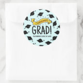 おめでとうグラード金ゴールドバナーお祝いパターン ラウンドシール (バッグ)