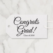 おめでとうグラード金ゴールドブラックスクリプトクラスエレガント年 ギフトタグ (裏面 (横))