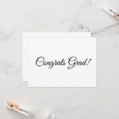 おめでとうグラード黒字書道エレガント カード (正面/裏面インサイチュ)