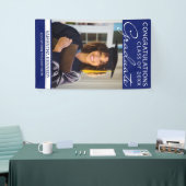 おめでとうグラード1フォトブルー垂直卒業 横断幕 (トレードショー)